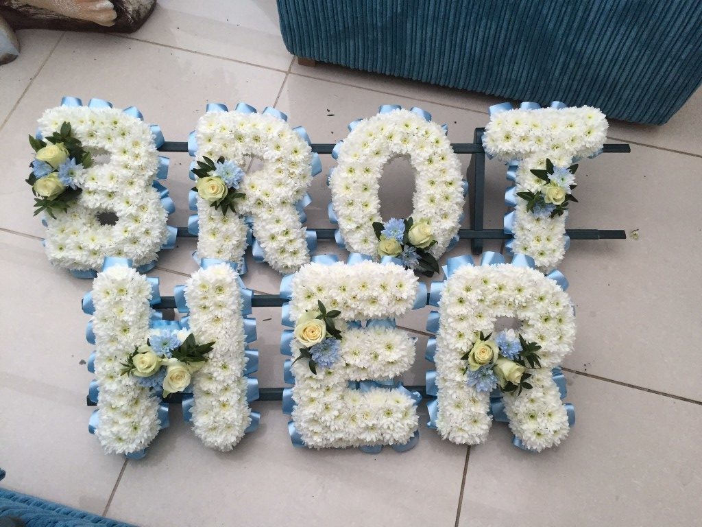 Jason's funeral flowers, Braunstone, Leicester